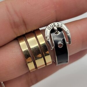 Ann Taylor Gold and Guess Buckle Lot of 2 Rings